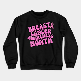 Retro Breast Cancer Awareness Month Crewneck Sweatshirt